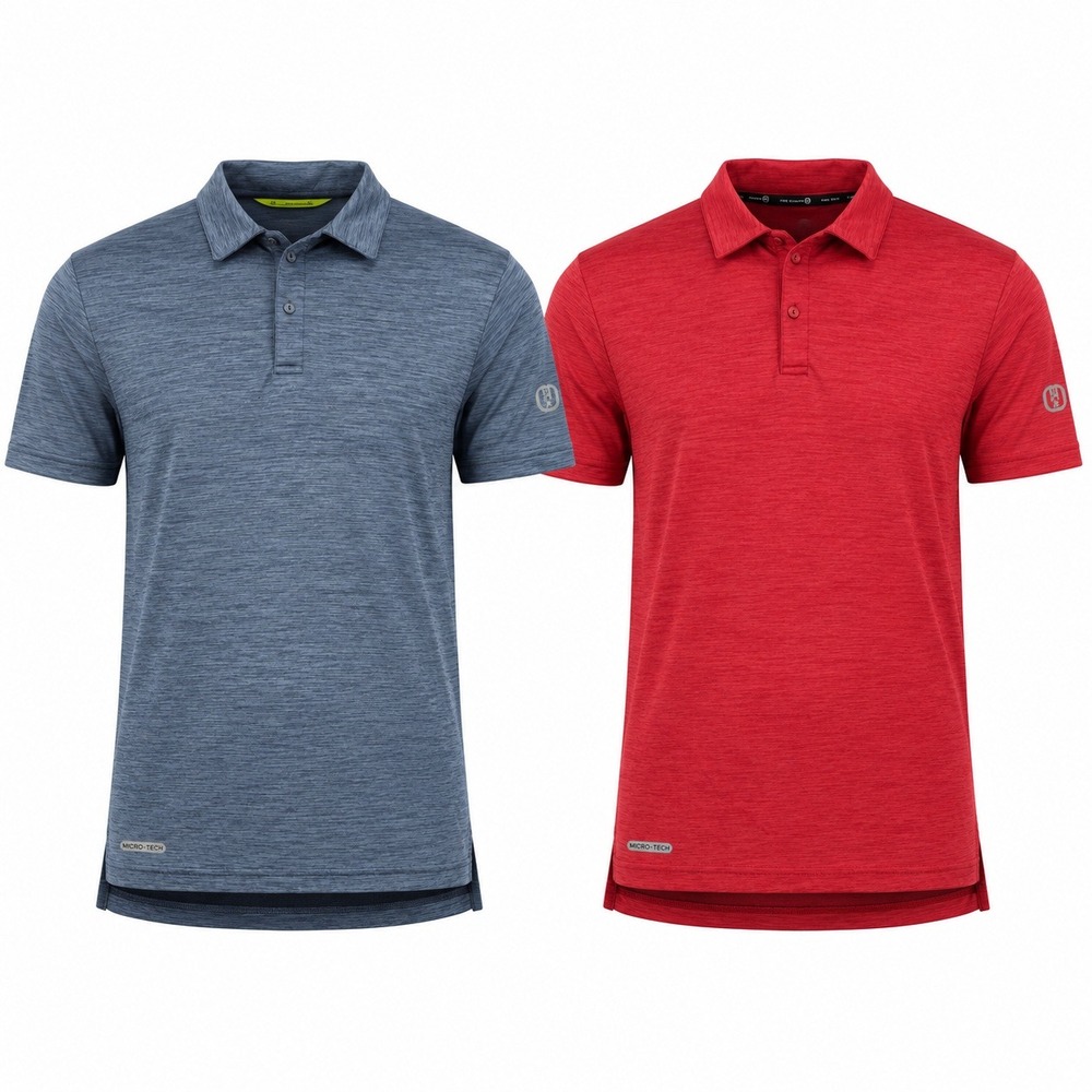 Free Country Polo Shirts Mens XXL‎ Red Blue 2 Pack Performance Heathered Golf